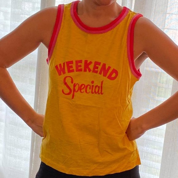 Edie Parker "Weekend Special" strawberry tank NWOT - Picture 2 of 3